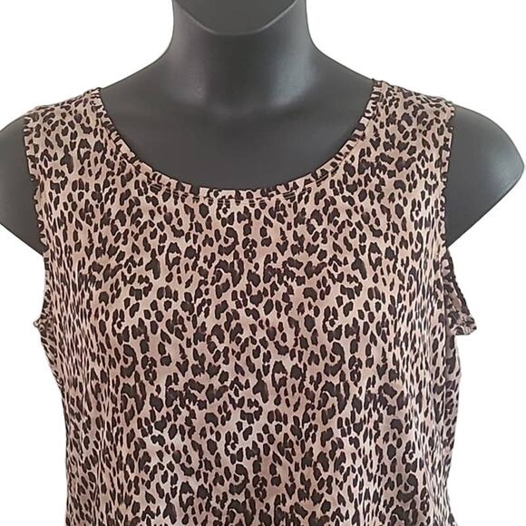 212 Collection Women’s Sleeveless Animal Print Blouse – Size Large, Brown/Black - Picture 5 of 6
